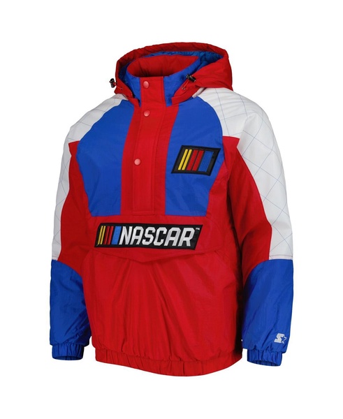 Men's Red, Blue NASCAR The Body Check Half-Snap Pullover Jacket