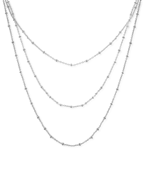 Silver Plated Beaded 18" Layered Necklace