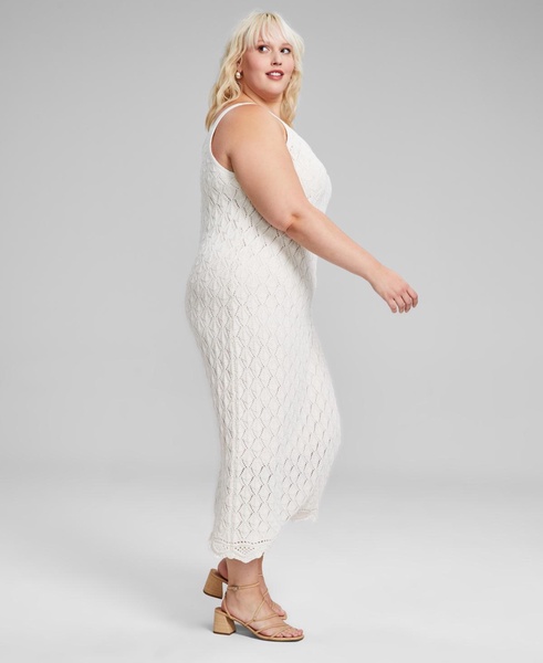 Trendy Plus Size Crochet Sleeveless Dress, Created for Macy's