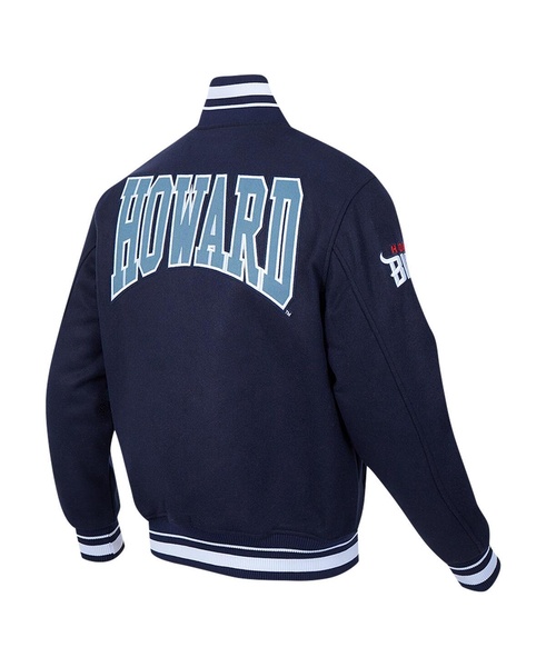 Men's Navy Howard Bison Crest Wool Full-Zip Jacket