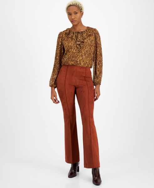 Women's High-Rise Pull-On Faux-Suede Pants, Created for Macy's 