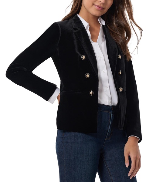 Women's Velvet Faux Double-Breasted Jacket