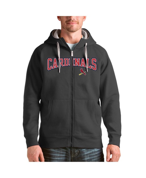 Men's Charcoal St. Louis Cardinals Team Logo Victory Full-Zip Hoodie