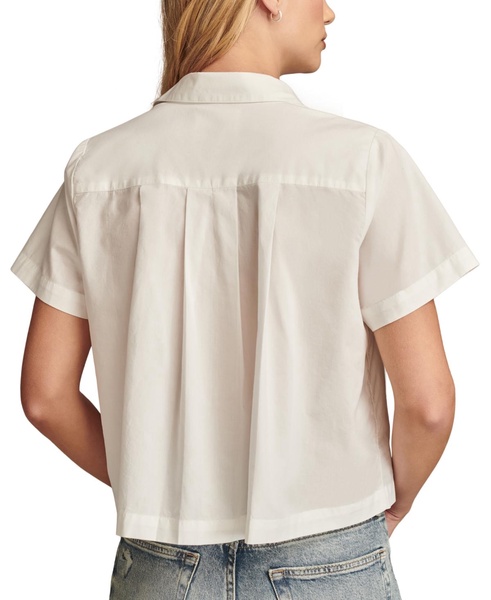 Women's Cotton Pleated Cropped Shirt