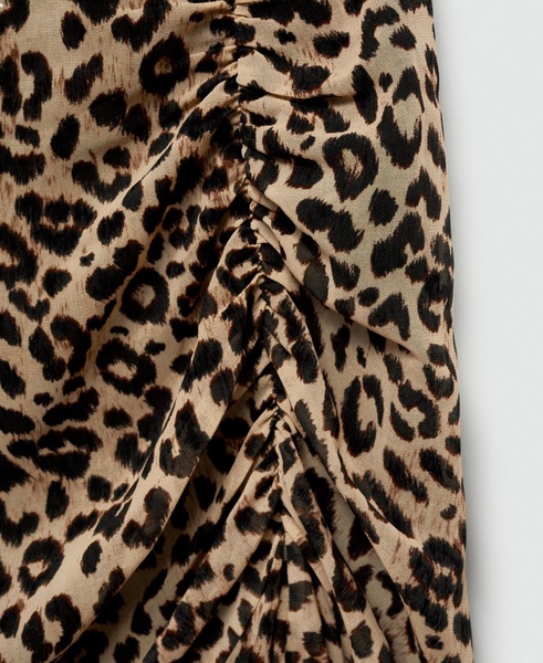 Women's Leopard Gathered Skirt