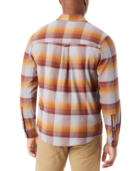 Men's Classic Fit Plaid Button-Front Stretch Flannel Shirt