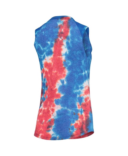 Women's Threads Red, Blue San Francisco Giants Tie-Dye Tri-Blend Muscle Tank Top