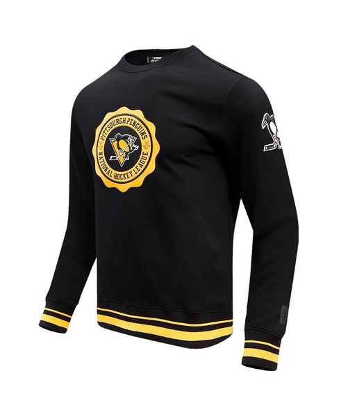 Men's Black Pittsburgh Penguins Crest Emblem Pullover Sweatshirt