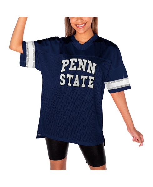 Women's Navy Penn State Nittany Lions Until Kickoff Rhinestone Fashion T-Shirt