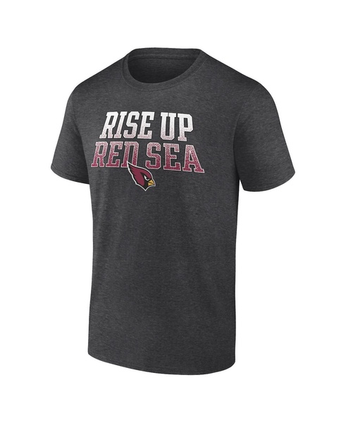 Men's Heathered Charcoal Arizona Cardinals Big and Tall Rise Up Red Sea Statement T-shirt