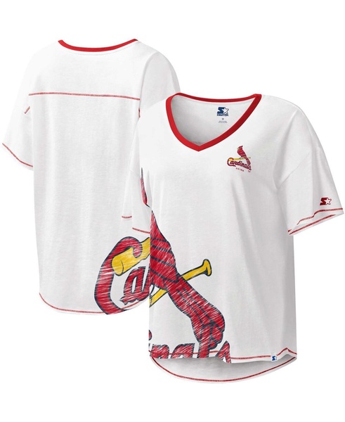 Women's White St. Louis Cardinals Perfect Game V-Neck T-shirt