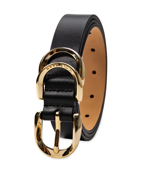 Women's Genuine Leather Sculptured Harness Buckle Belt