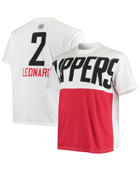 Men's Kawhi Leonard White LA Clippers Big and Tall Yoke T-shirt