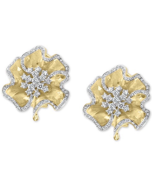 EFFY® Diamond Flower Stud Earrings (1-5/8 ct. t.w.) in 14k Gold