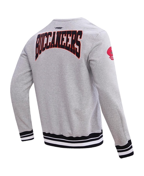 Men's Heather Gray Tampa Bay Buccaneers Crest Emblem Pullover Sweatshirt