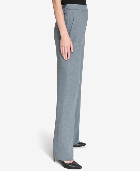 Women's Elastic-Back Mid-Rise Wide-Leg Pants