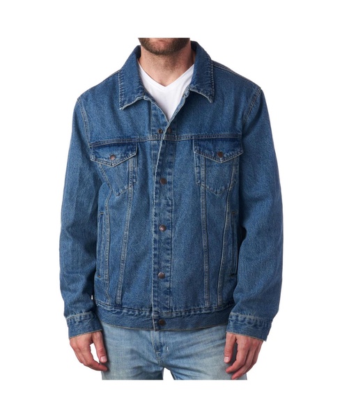 Derek Mens Classic Denim Jacket Casual Button Up Jean Trucker Coat