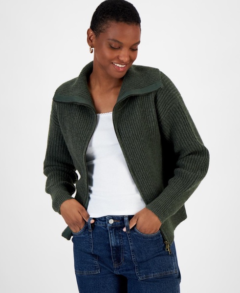 Women's Sailor-Collar Zip-Front Sweater, Created for Macy's