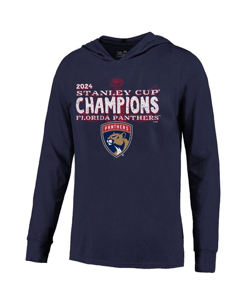 Men's Navy Florida Panthers 2024 Stanley Cup Champions Softhand Long Sleeve Pullover Hoodie