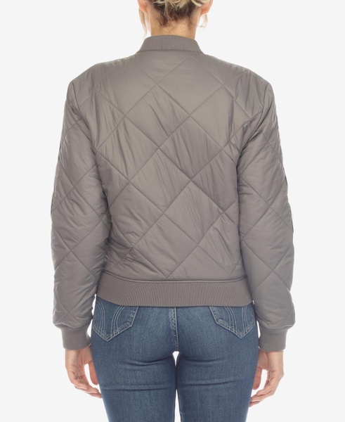 Women's Lightweight Diamond Quilted Puffer Bomber Jacket