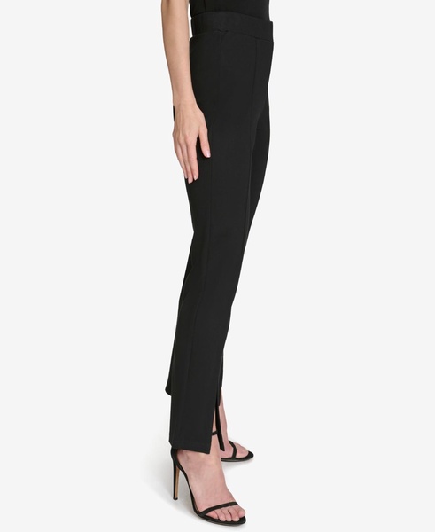 Women's Split-Hem Mid-Rise Slim-Leg Pants