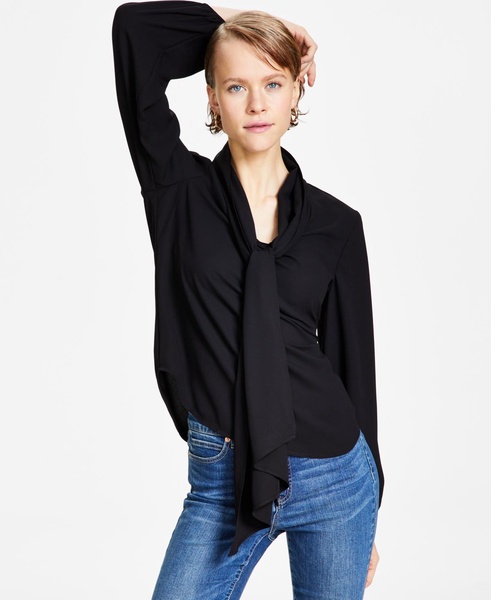 Women's Tie Neck Cinched Sleeve Blouse, Created for Macy's 