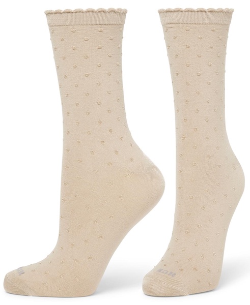 Women's 3-Pk. Textured Dot Scalloped Crew Socks