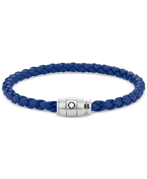 Blue Braided Leather Bracelet