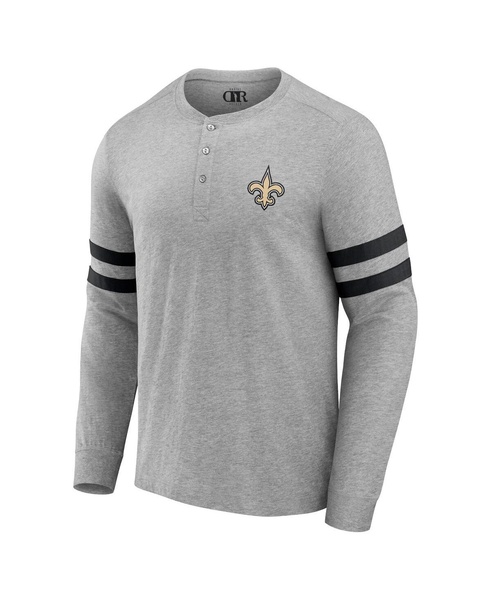 Men's NFL x Darius Rucker Collection by Heather Gray New Orleans Saints Henley Long Sleeve T-shirt