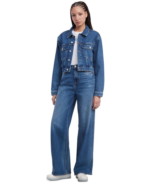 Women's Claire Cropped Denim Flag Jacket