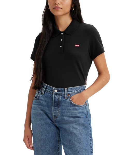 Women's Crown-Logo Shirt-Sleeve Polo Shirt