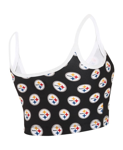 Women's Black Pittsburgh Steelers Gauge Lounge Bralette