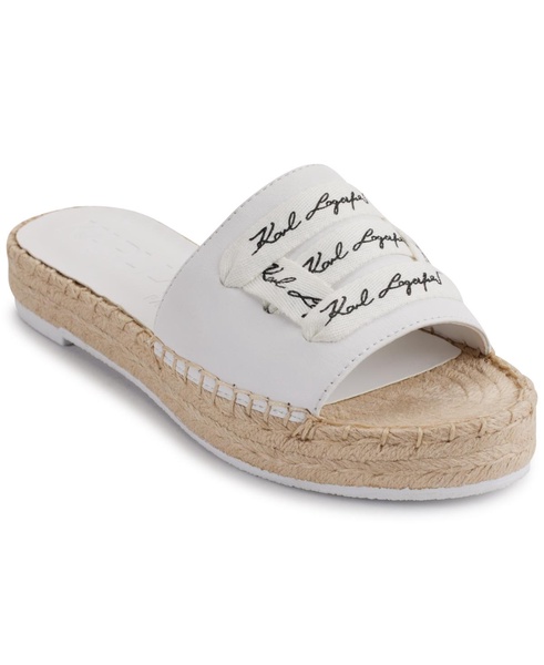 Cherie Logo Slip-On Espadrille Platform Slide Sandals