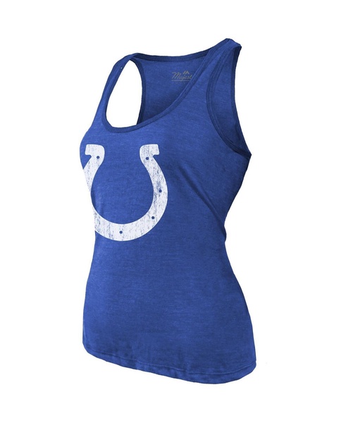 Women's Threads Jonathan Taylor Royal Indianapolis Colts Player Name and Number Tri-Blend Tank Top