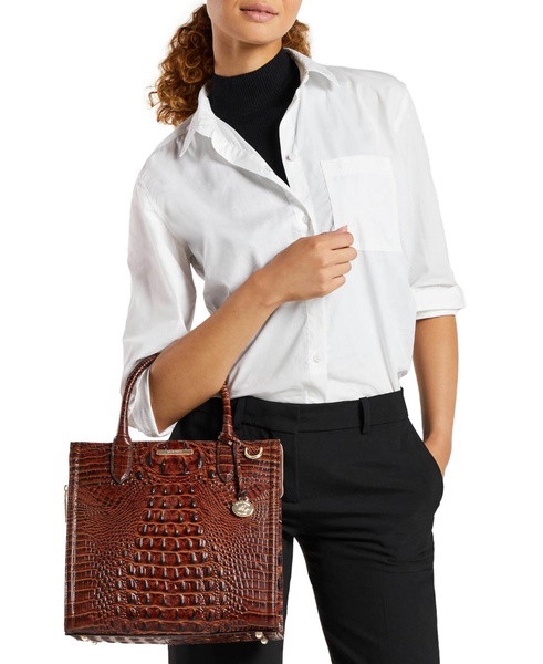 Caroline Kairos Embossed Leather Satchel