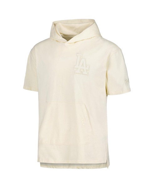 Men's Cream Los Angeles Dodgers Neutral Short Sleeve Pullover Hoodie