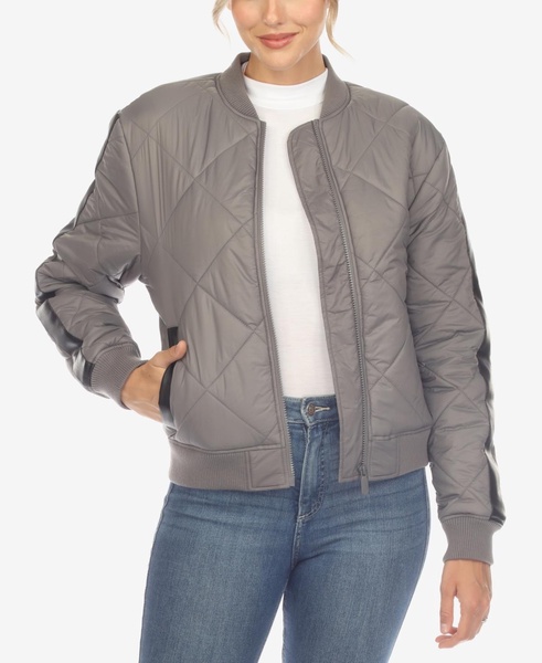 Women's Lightweight Diamond Quilted Puffer Bomber Jacket