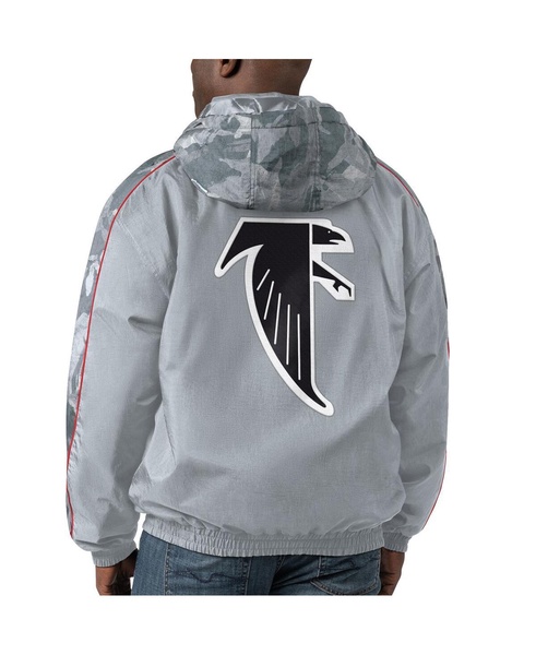 Men's Gray Distressed Atlanta Falcons Thursday Night Gridiron Throwback Full-Zip Jacket