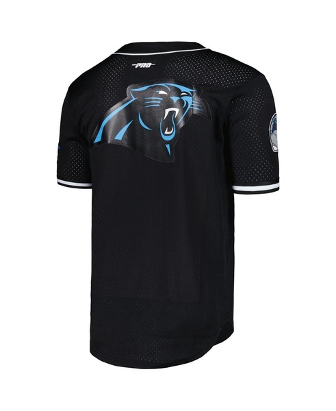 Men's Bryce Young Black Carolina Panthers Mesh Baseball Button-Up T-shirt