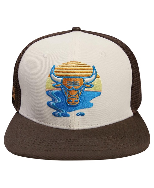 Men's Cream/Brown Chicago Bulls Glint Sunset Snapback Hat