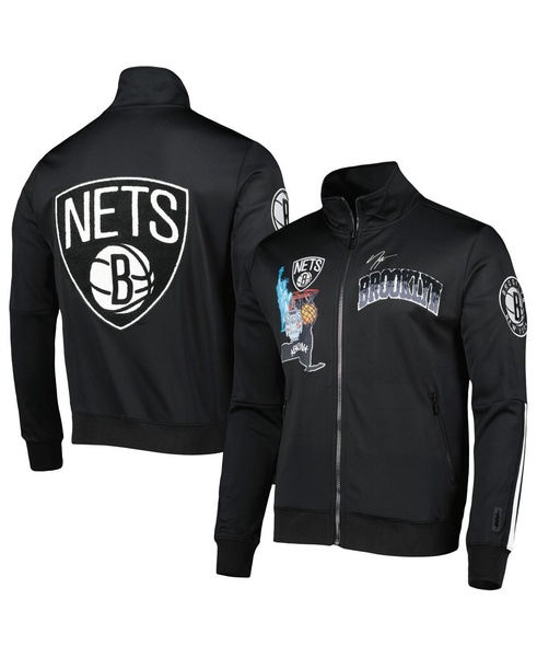 Men's Black Brooklyn Nets Hometown Mock Neck Full-Zip Track Jacket