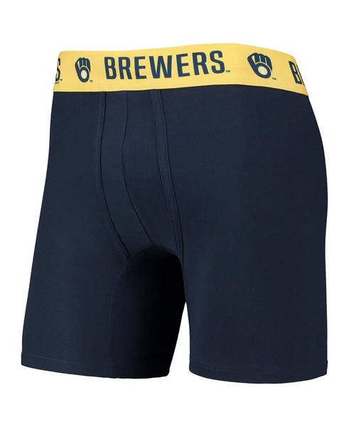 Men's Navy, Gold Milwaukee Brewers Two-Pack Flagship Boxer Briefs Set