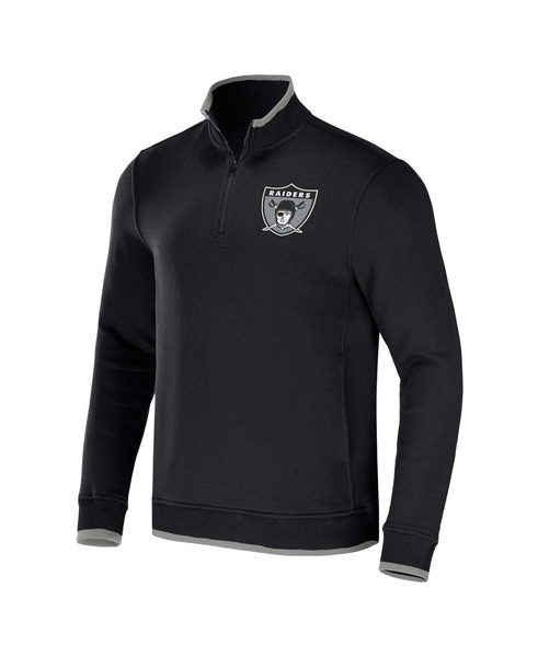 Men's NFL x Darius Rucker Collection by Black Las Vegas Raiders Logo Quarter-Zip Top