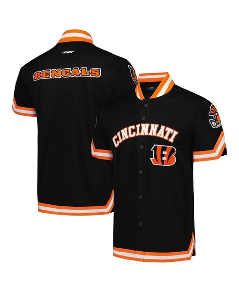 Men's Black Cincinnati Bengals Classic Warm-Up Short Sleeve Full-Snap Jacket