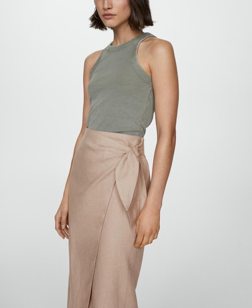 Women's Bow Linen Skirt