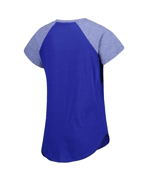 Women's Blue St. Louis Blues Grand Slam Raglan Notch Neck T-shirt