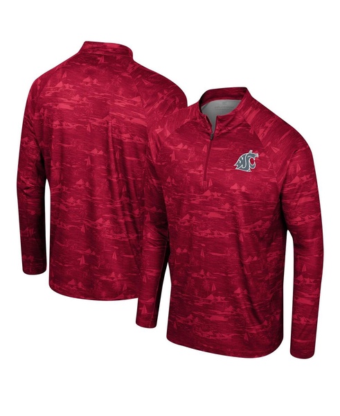 Men's Crimson Washington State Cougars Carson Raglan Quarter-Zip Jacket