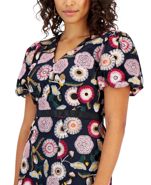 Women's Embroidered Floral A-Line Dress