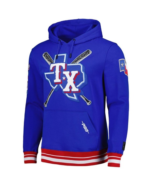 Men's Royal Texas Rangers Mash Up Logo Pullover Hoodie