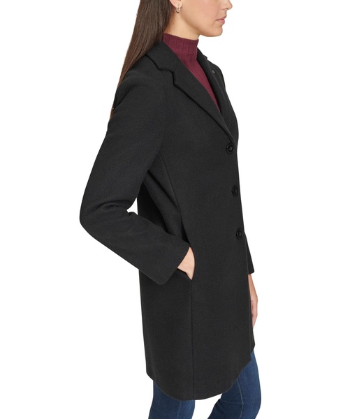 Petite Notched-Collar Single-Breasted Coat